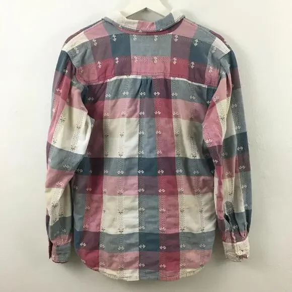 Jane Ashley Women’s Plaid Button Down Long Sleeve Shirt Size S - Picture 2 of 4